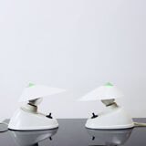 Lampes de table en bakélite blanche, années 1930
