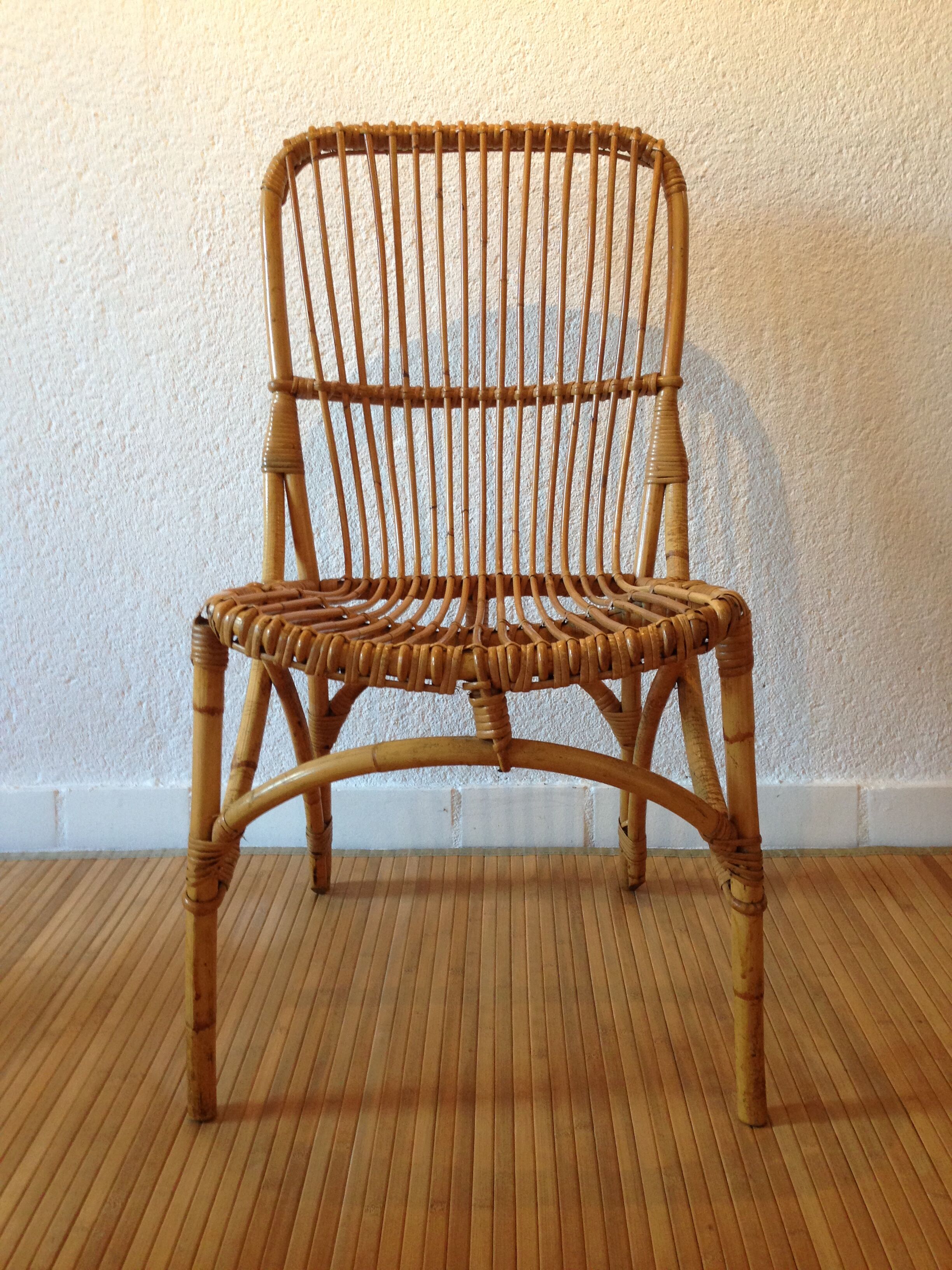 Chaise rotin vintage