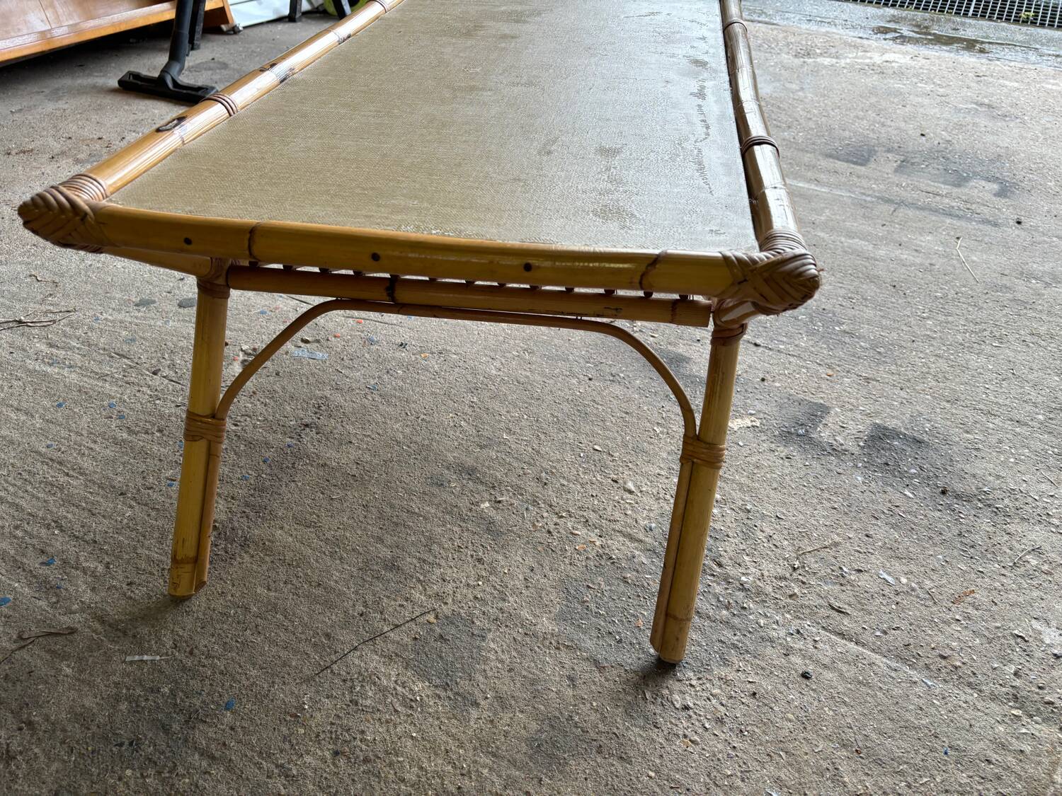 Vintage rattan table