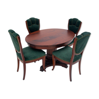 Antique table with chairs, Northern Europe, early 20th century.
