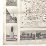 Old map France Brittany Rennes St Malo