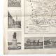 Old map France Brittany Rennes St Malo