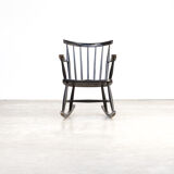Black lacquered wooden rocking chair 70
