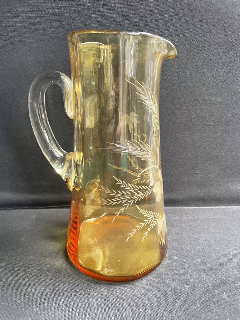 Saint Louis beer service in blown and cut amber crystal – Art Deco