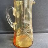 Saint Louis beer service in blown and cut amber crystal – Art Deco