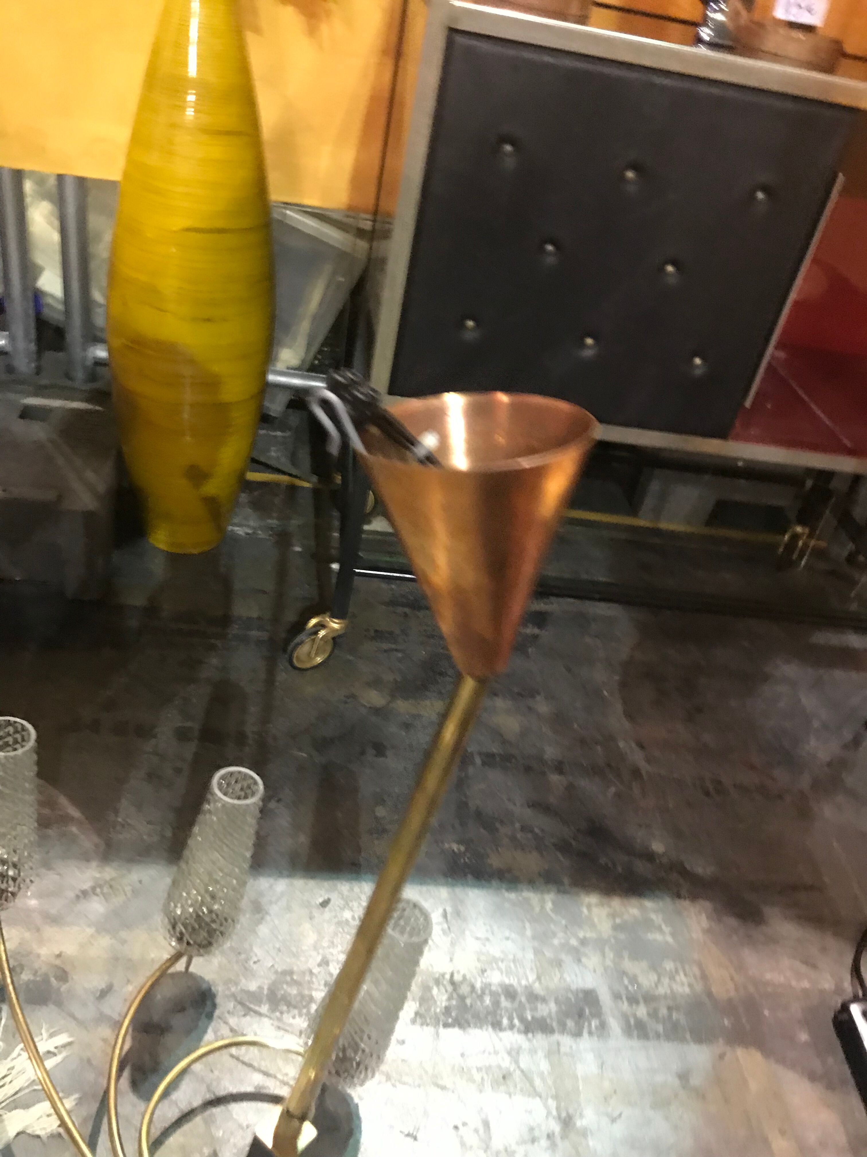 Vintage chandelier in glass and brass 1970