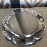 Round stainless steel serving dish