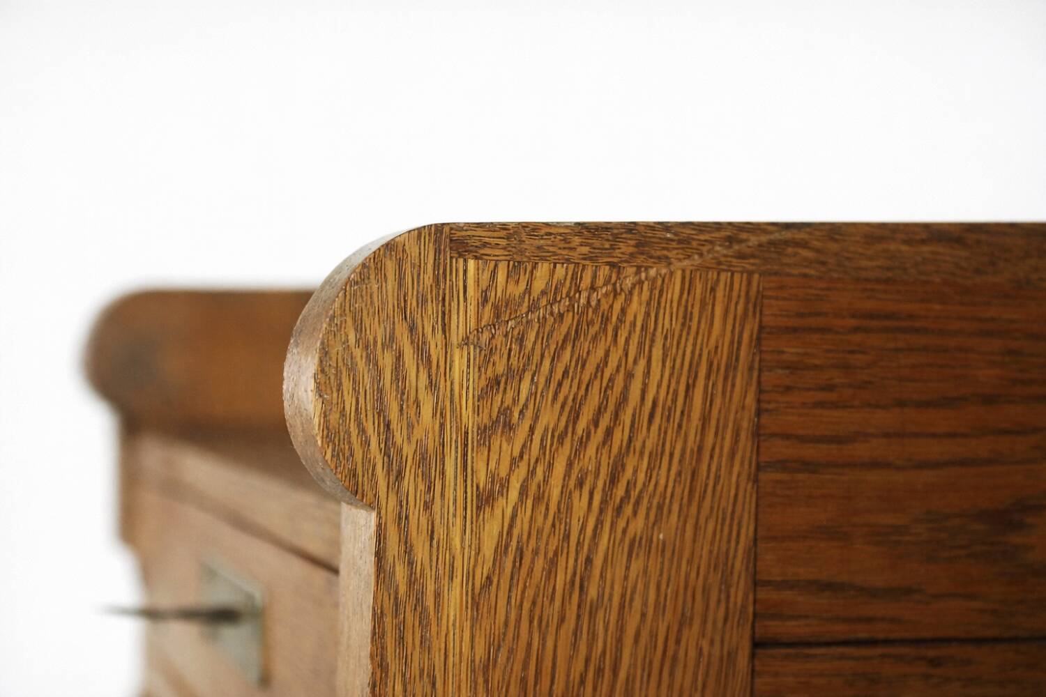 Vintage Industrial English Oak Filing Cabinet with Drawers, 1920s