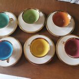 Set of coffee cups and faience saucers from Salins