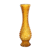Amber glass vase, diamond tip, vintage