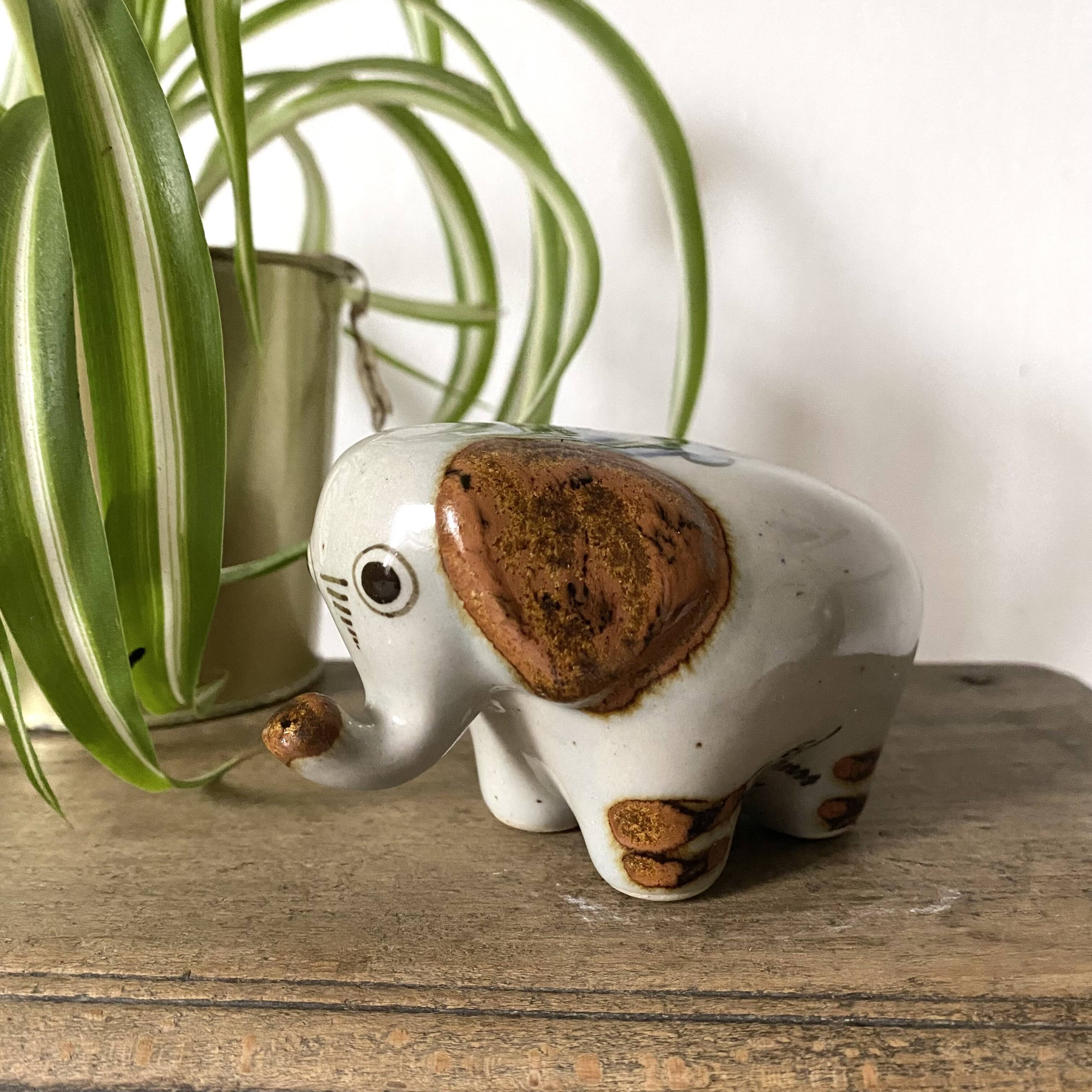 éléphant en céramique Mexico années 70