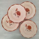 Hollow plates old earthenware Digoin Sarreguemines numbered vintage