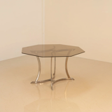 Italian octagonal metal dining table 70's