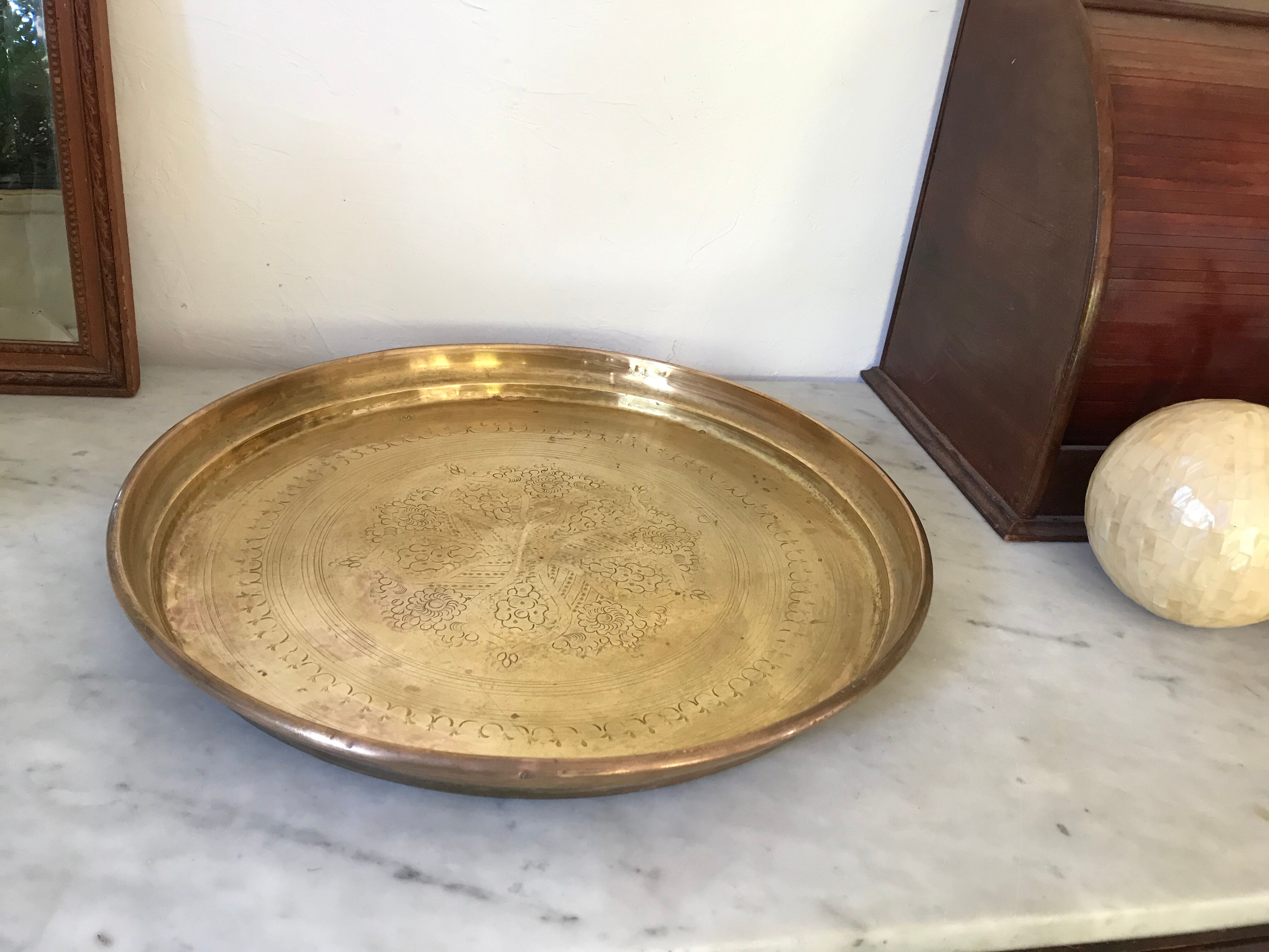 Brass tray in early 20th century