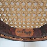 Black skated Thonet stool stamped