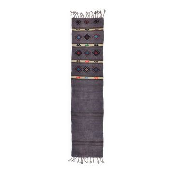 Tapis couloir Kilim moderne du milieu du siècle, fait main, style bohème, 56x244 cm