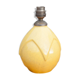 Pied de lampe en céramique craquelée jaune