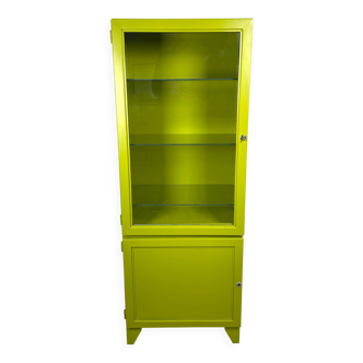 Vintage doctor's display case, green restyled