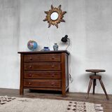 Vintage structured wood chest of drawers