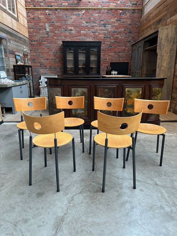 Suite de 6 chaises Années 80