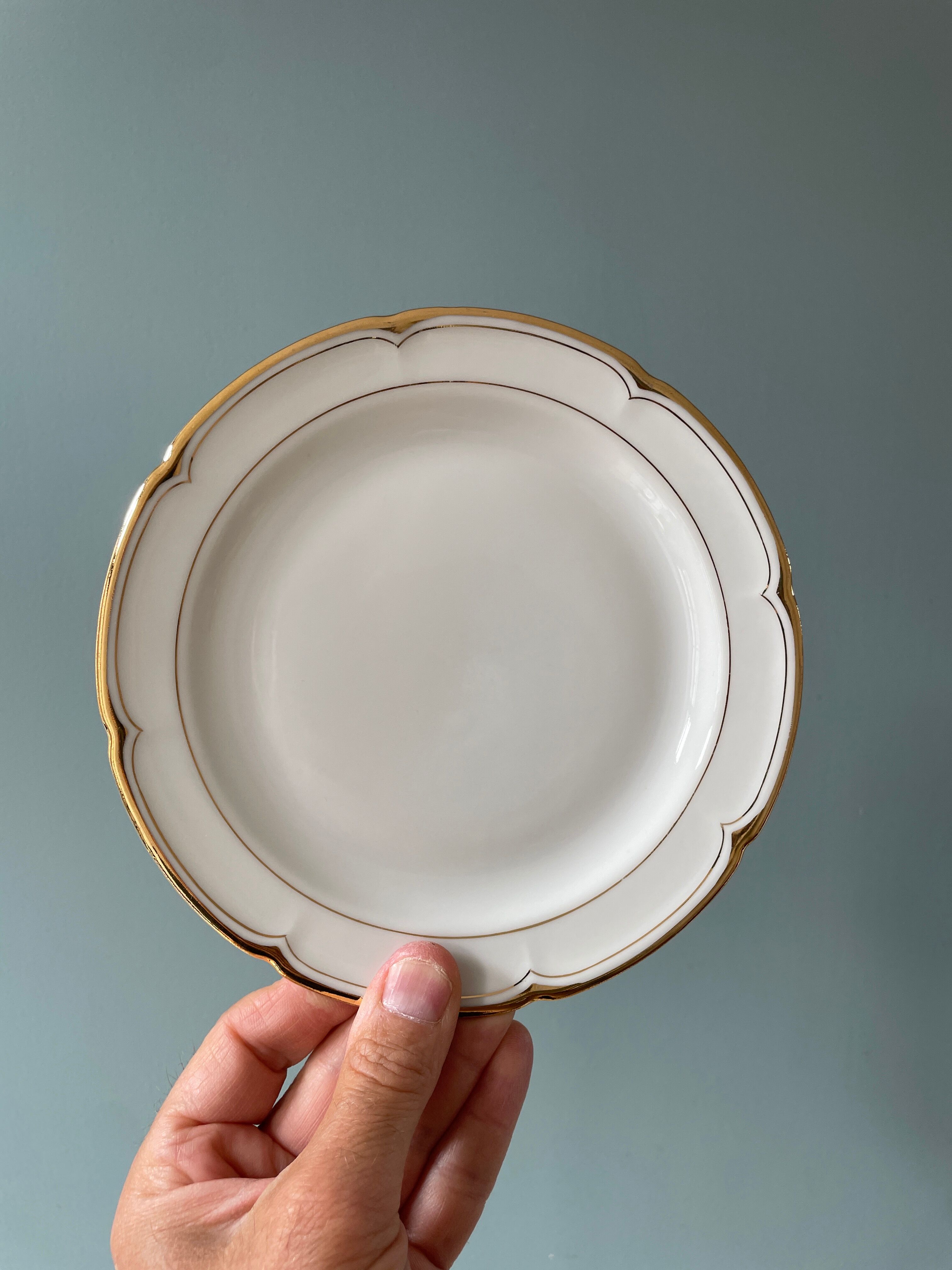 Series of 11 antique dessert plates in Vierzon porcelain