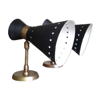 Paire d'appliques diabolo des années 50