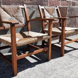 Pair of straw armchairs (Josep Torres Clavé, 1936)