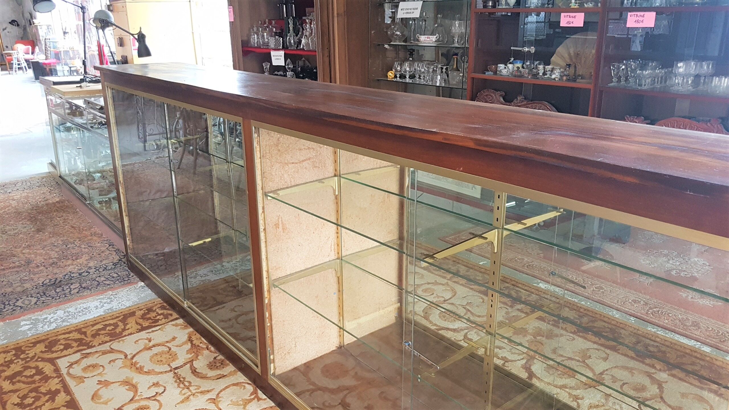 Glass and wood display case