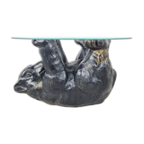 Sculptural black bear coffee table, 1970s