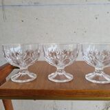 Set de 6 coupes à glaces en verre taillé