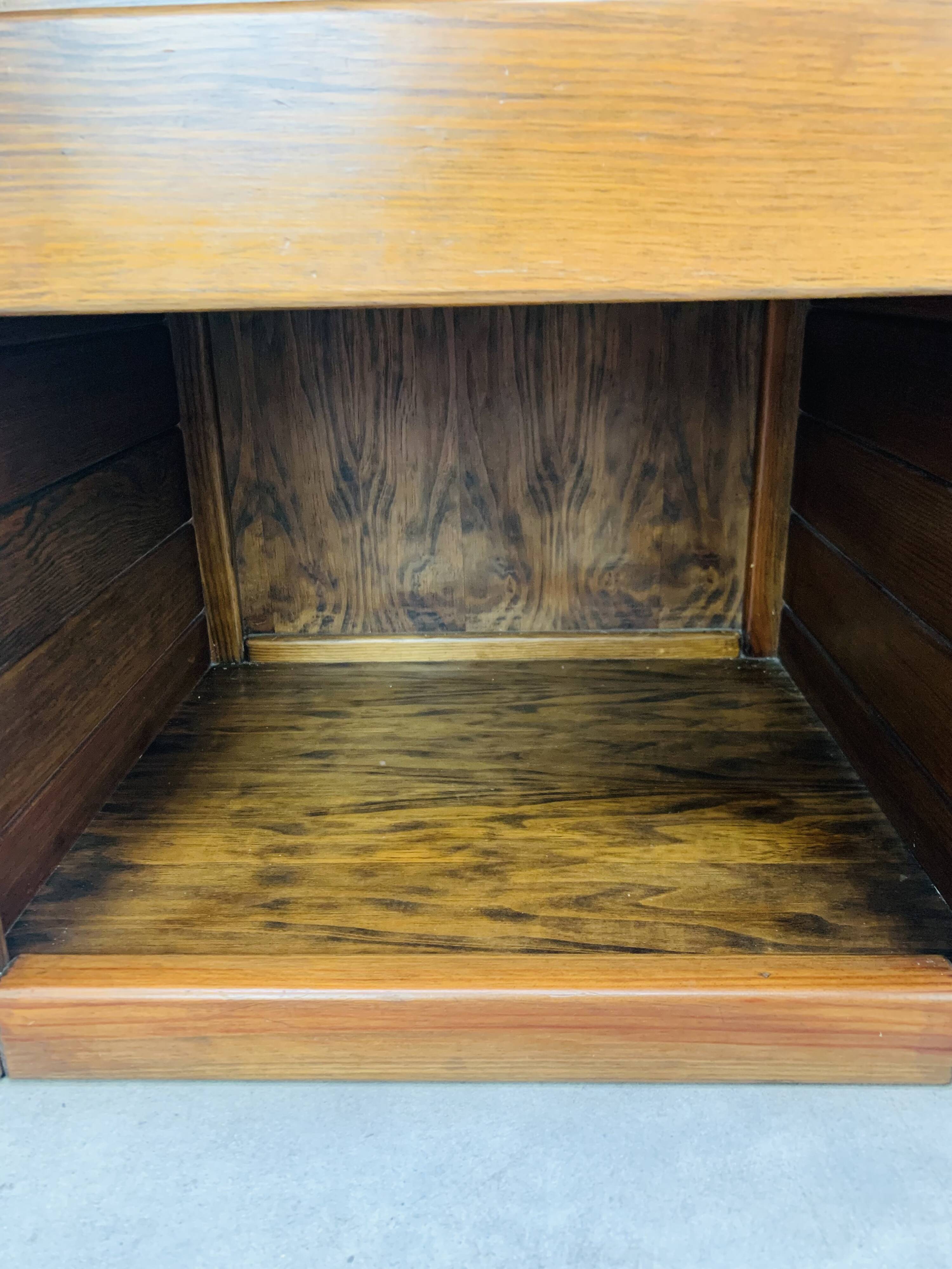 Pair of vintage Maison Regain elm bedside tables