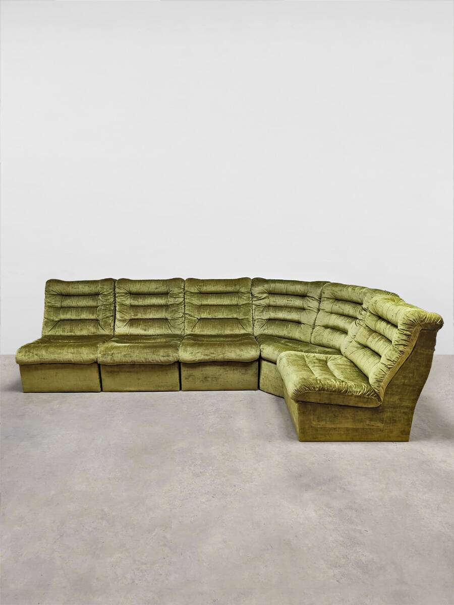 Vintage modular lounge sofa 'Forest velvet'