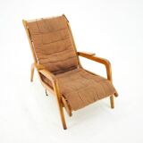 1960s Jan Vanek Very Rare Relaxing Oak Armchair, Czechoslovakia