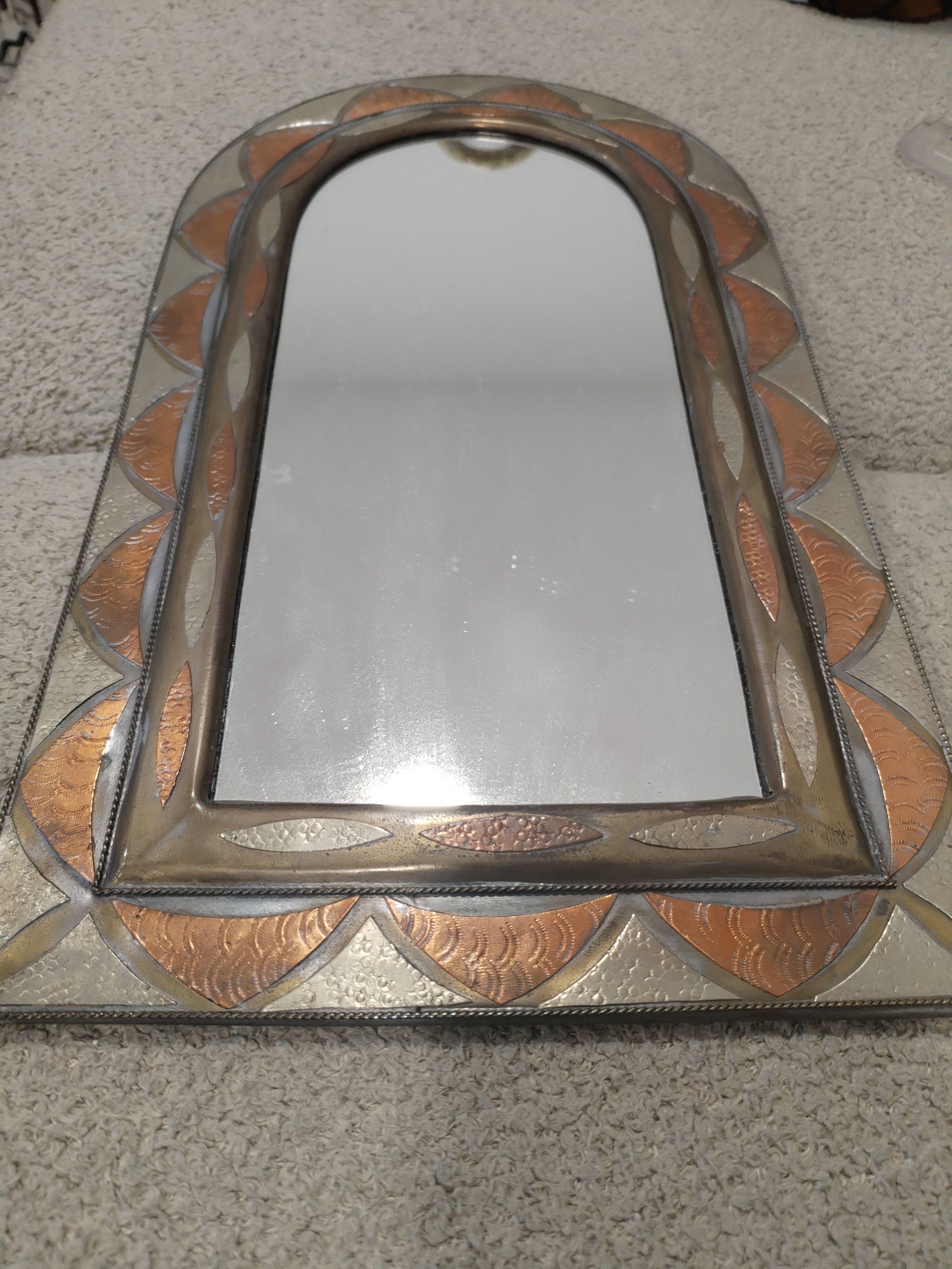 Brass and copper mirror