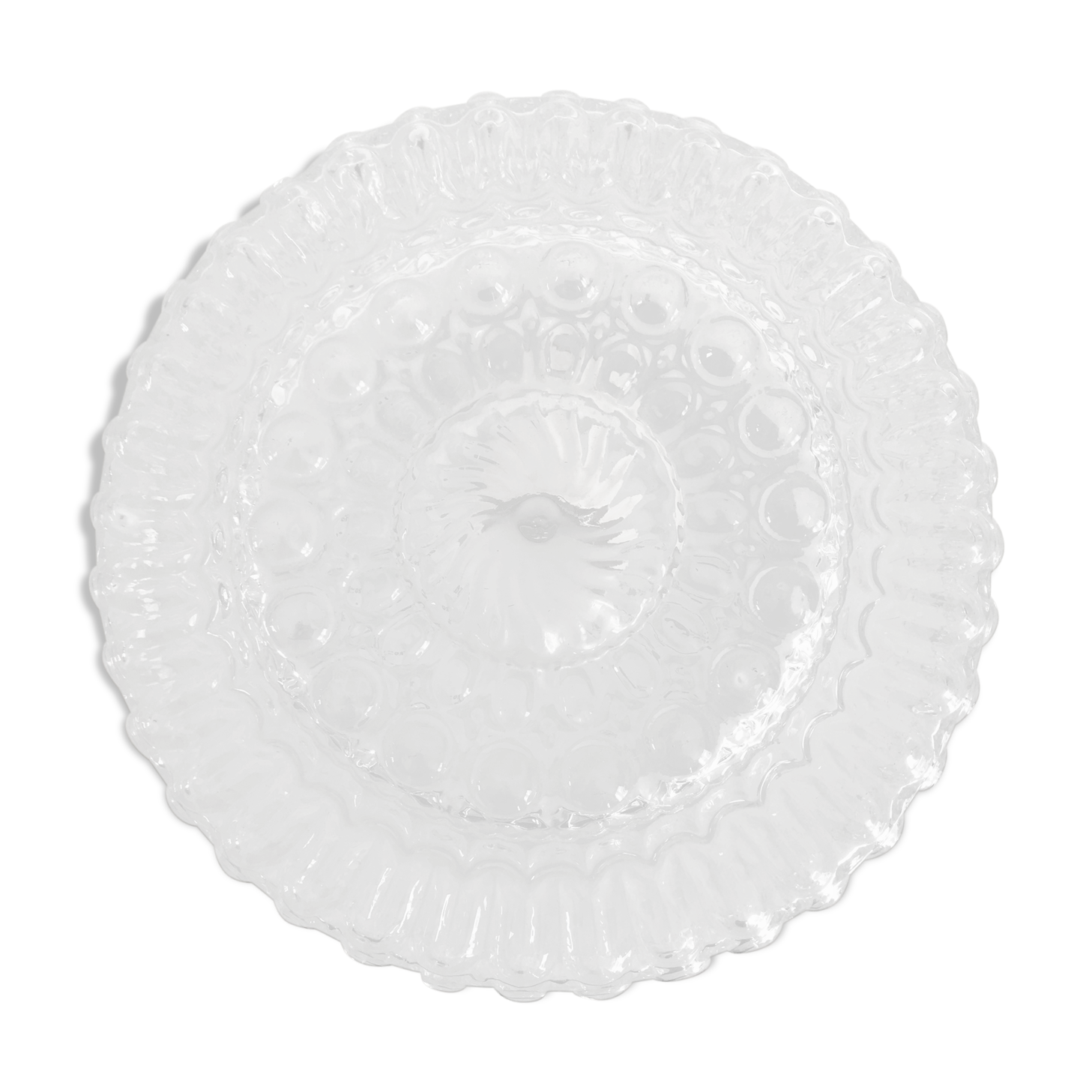 Round cast glass ceiling light