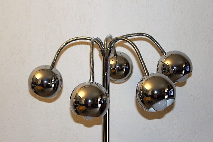 Lampadaire space age 5 feux eye ball articulés