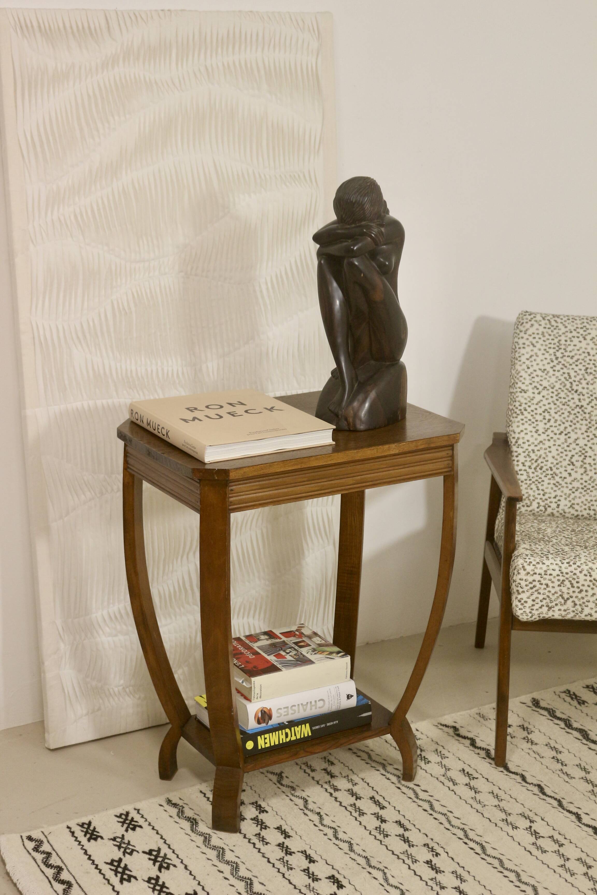 Art deco curved wood pedestal table ref bagatelle.