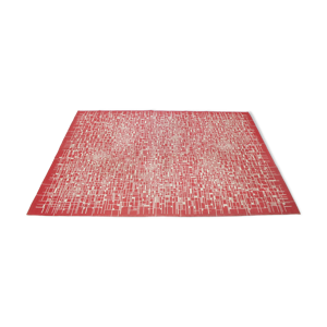 Tapis mid-century moderniste géométrique