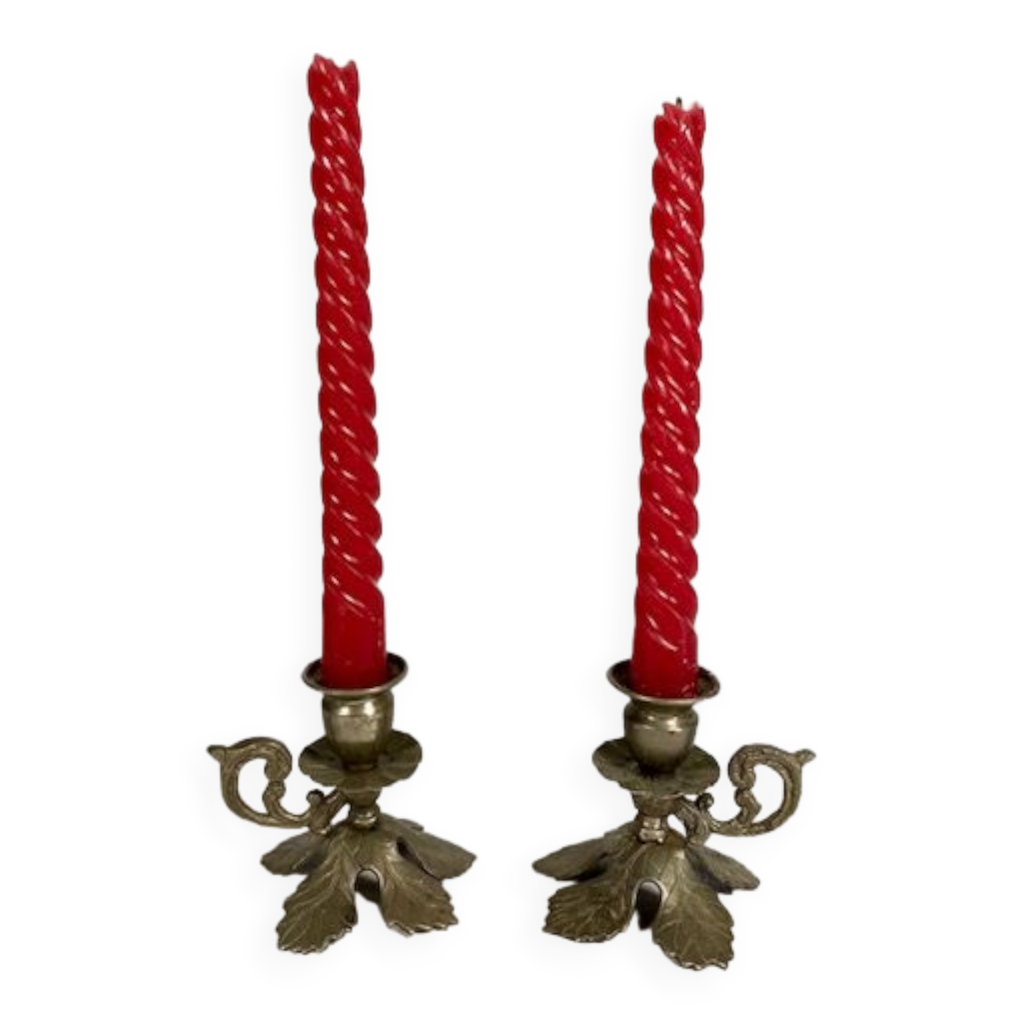 Pair of brass candlesticks