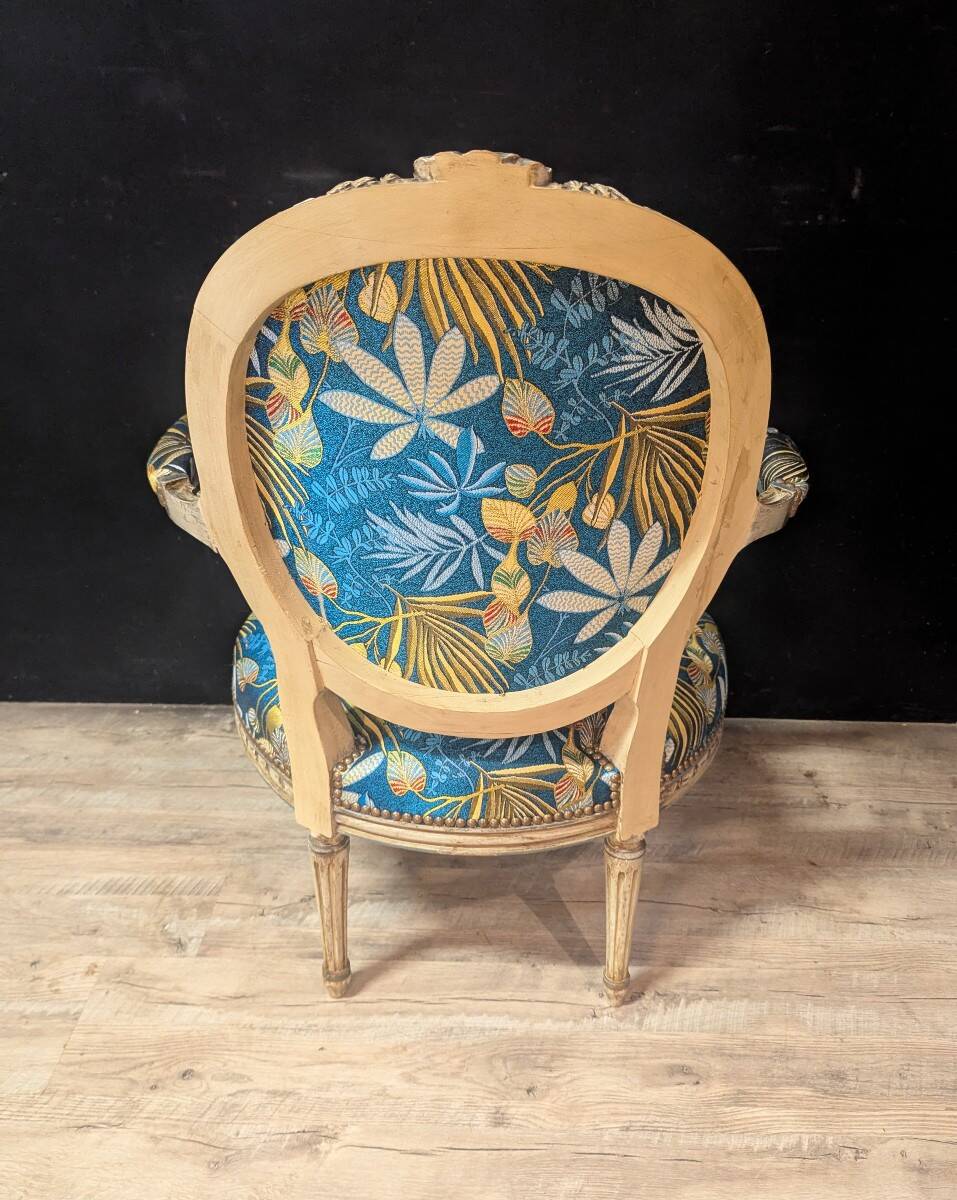 Pair of Louis XVI style armchairs