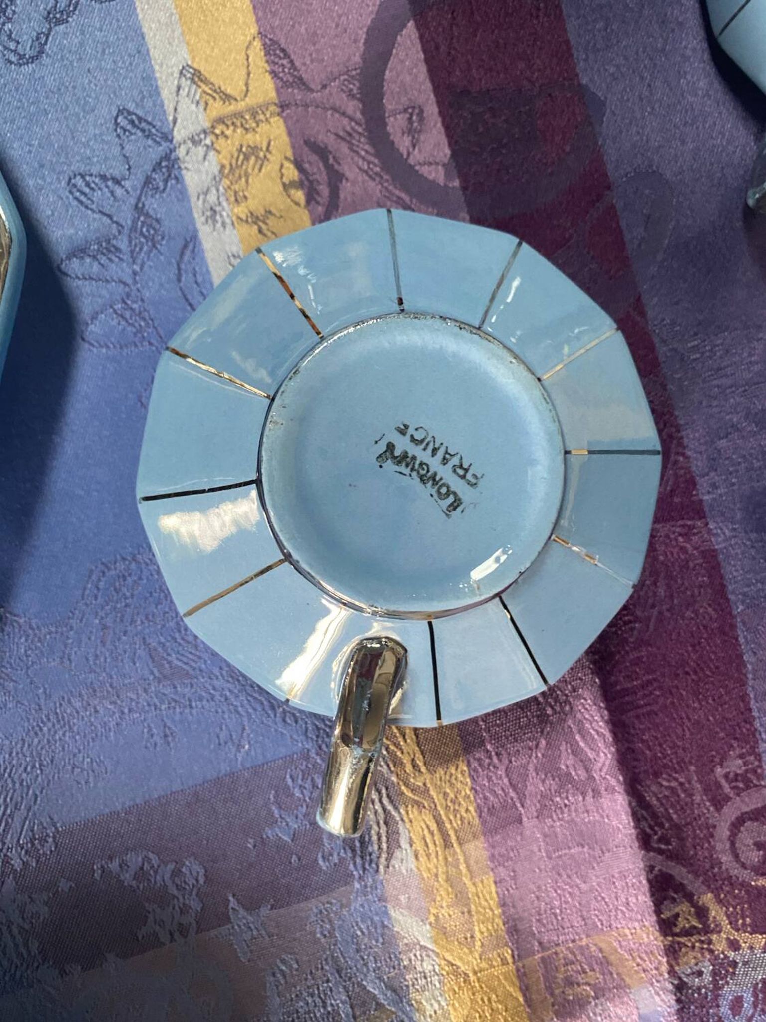 Art Deco tea service stamped Longwy