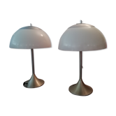 Pair of Unilux lamps with 'Tulip' foot