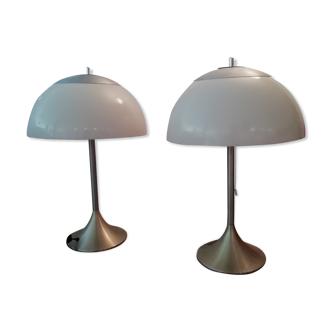 Pair of Unilux lamps with 'Tulip' foot