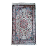 Handmade Pakistani wool and silk rug 124x77cm