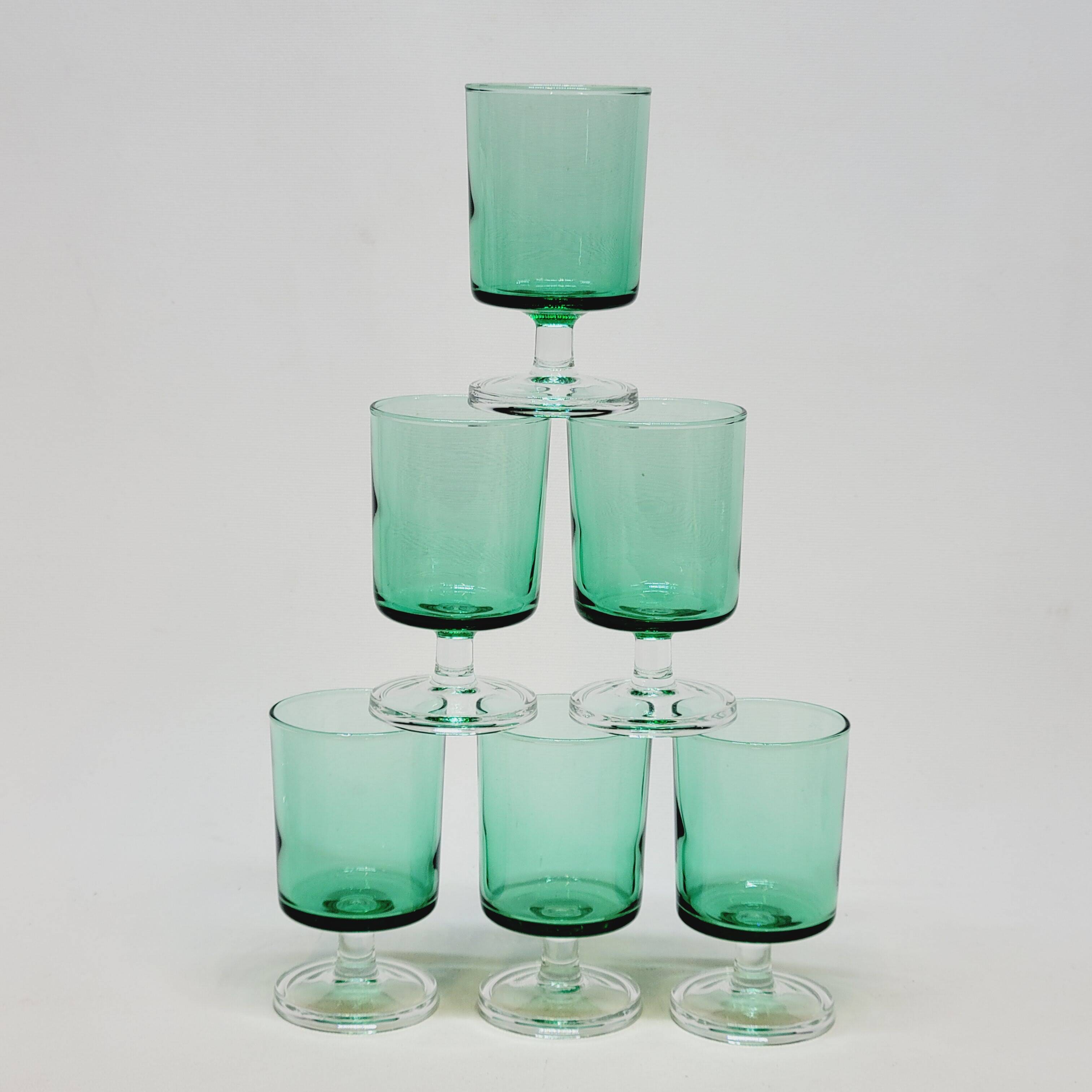 6 Luminarc Sweden Mint Green Glasses