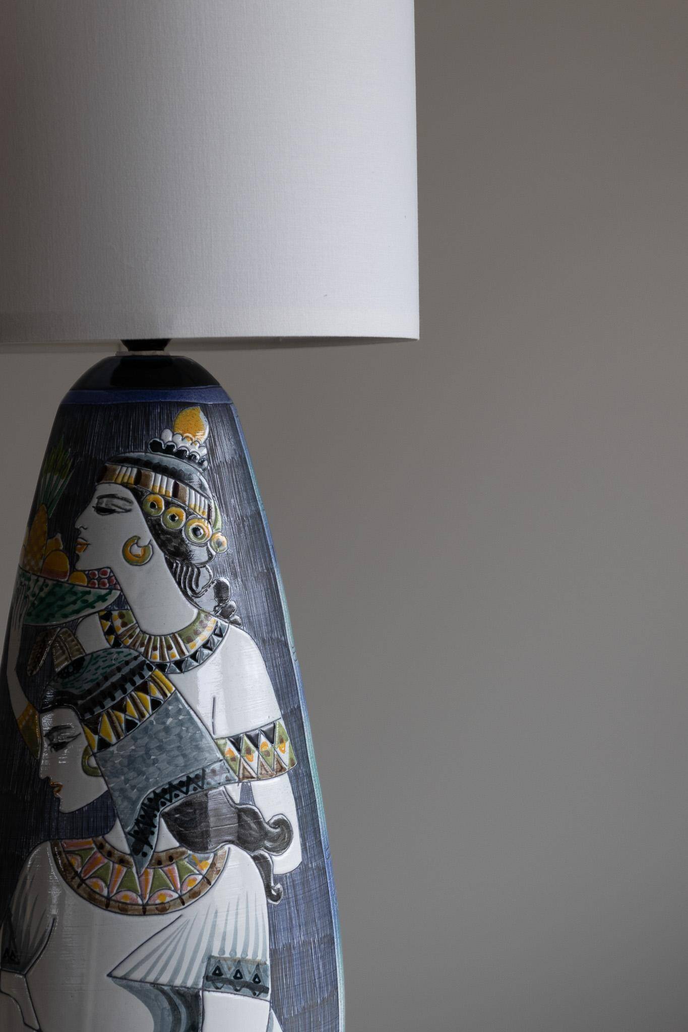 Marian Zawadzki "Oryx" Floor Lamp Unique, Tilgmans Ceramic, Sweden, Dated 1963