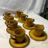 Ensemble de 8 tasses en grès vintage