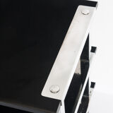 Vintage Hi-Fi furniture in lacquered wood and chrome iron, Spain, 1980