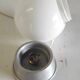 Table lamp in aluminum and white opaline globe – 50s/60s