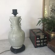 Lampe en céramique vintage vert céladon